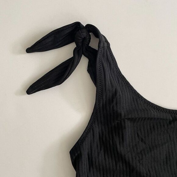 Solid & Striped The Shai Slinky Rib One Piece Swimsuit Blackout Black XS - Picture 4 of 8